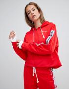 Champion Zip Front Hoodie With Logo Taping Two-piece - Red