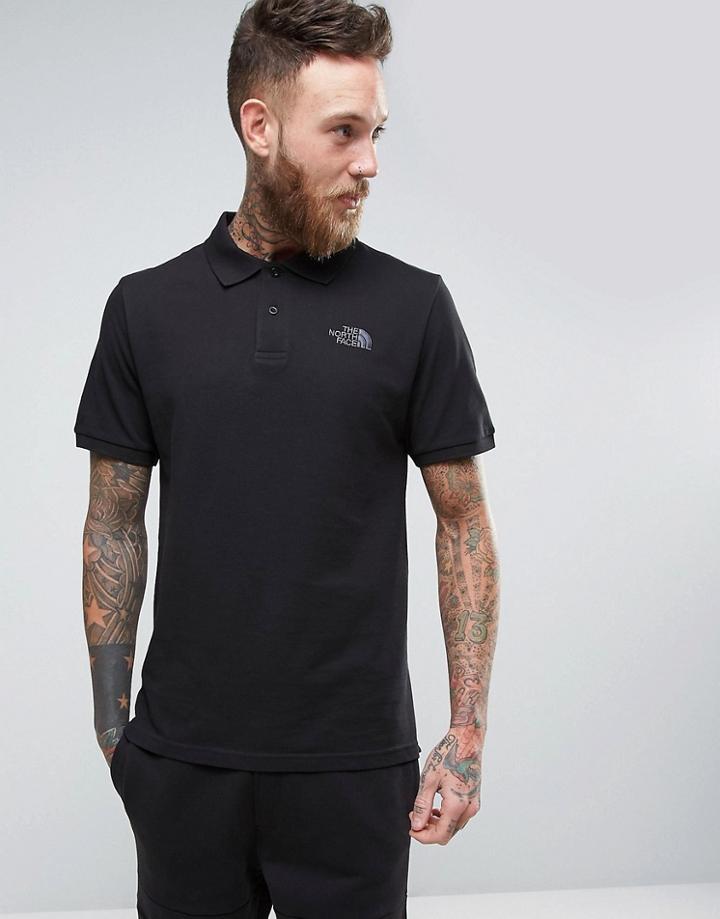 The North Face Pique Polo In Black - Black