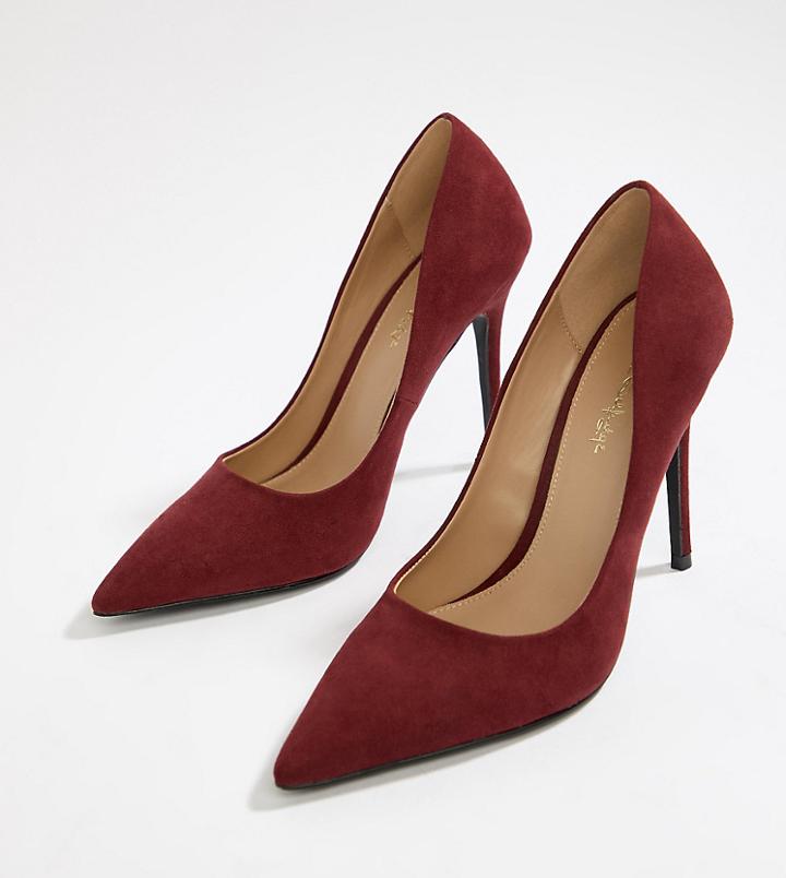 Miss Selfridge Pointed Pumps In Burgundy - Red