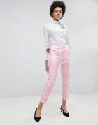 Asos Tailored Slim Pants In Pink Check - Multi