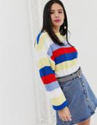 Monki Color Block Stripe Sweater-multi
