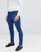 Asos Design Smart Skinny Jeans In Raw Blue - Blue