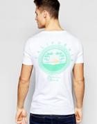 Asos Muscle T-shirt With Venice Beach Chest And Back Print - White