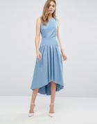 Closet Hip Panel High Low Dress - Blue