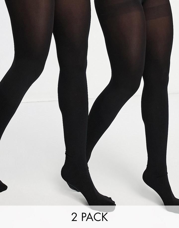 Topshop 2 Pack 80 Denier Tights-black