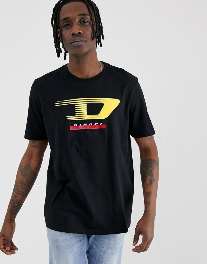 Diesel T-just-y4 Logo T-shirt In Black - Black