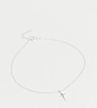 Asos Design Sterling Silver Anklet With Tiny Cross Charm