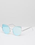 New Look Cateye Reflective Sunglasses - Blue