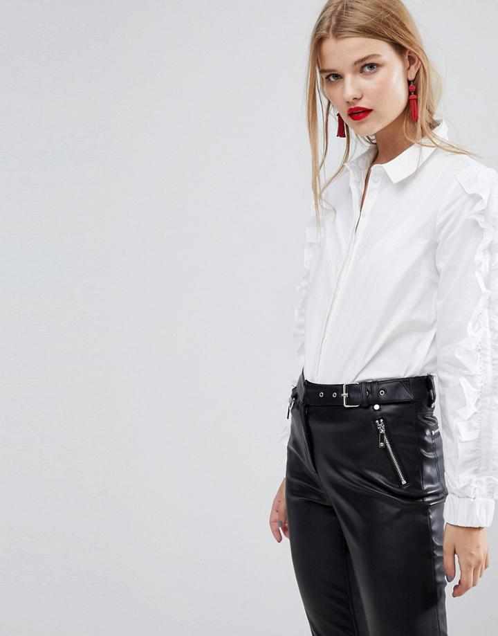 Vero Moda Ruffle Sleeve Blouse - White