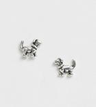 Kingsley Ryan Sterling Silver Dog Stud Earrings - Silver