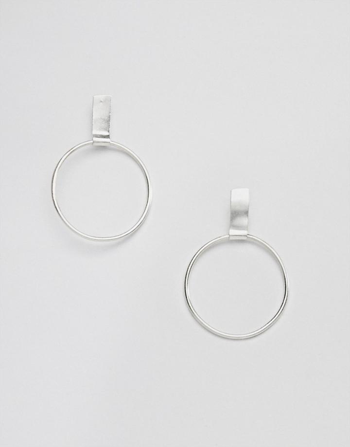 People Tree Fair Trade Silver Plated Hoop Earrings - Silver