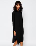 Monki Shirt Dress With Side Splits - Black