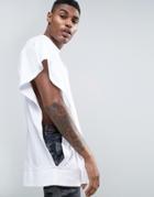 Asos Super Oversized Sleeveless T-shirt With Open Sides And Fixed Hem - White