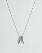 Asos Necklace In Burnished Silver With Bar Detail - Gold