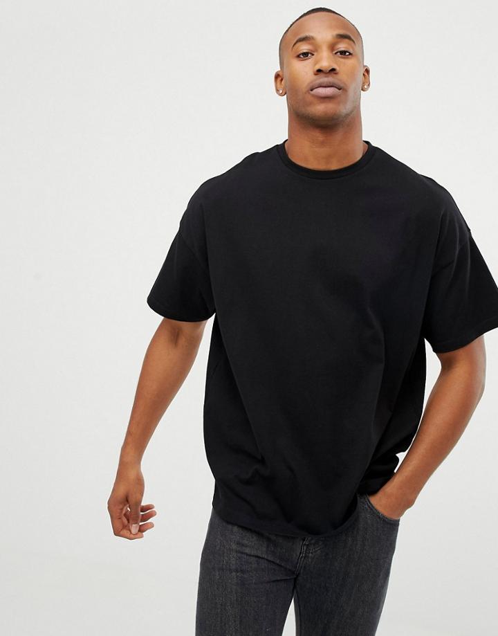 Asos Design Organic Oversized Fit T-shirt With Crew Neck In Black - Black