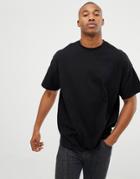 Asos Design Organic Oversized Fit T-shirt With Crew Neck In Black - Black