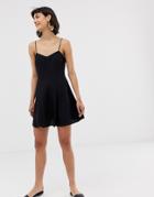 & Other Stories Spaghetti Strap Mini Skater Dress In Black