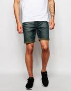 Asos Denim Shorts In Skinny With Green Tint - Green