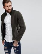 Armani Jeans Wool Mix Zip Through Jacket Green - Green