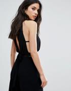 Love High Neck Top With Tie Back - Black