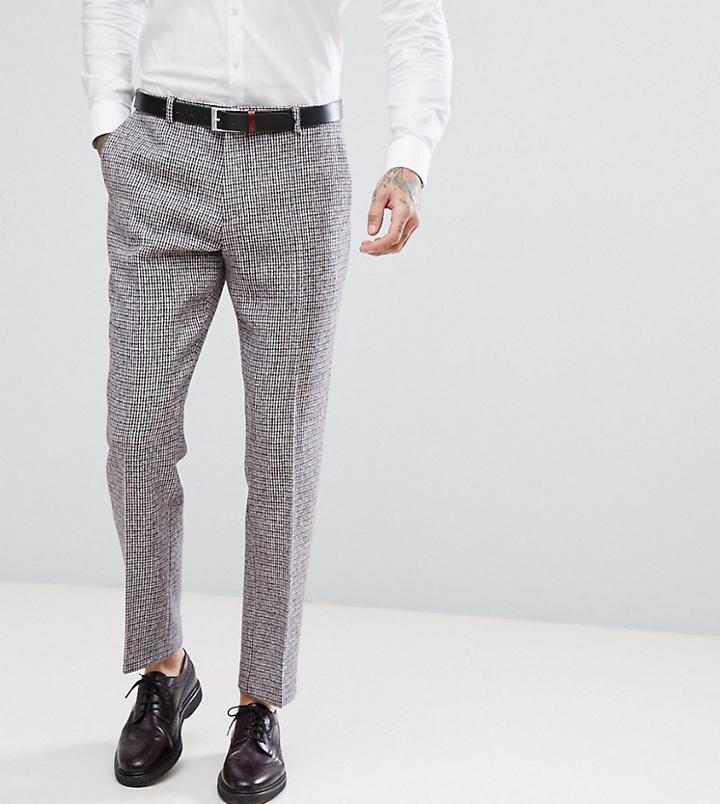 Heart & Dagger Harris Tweed Slim Suit Pants In Dogstooth - Gray
