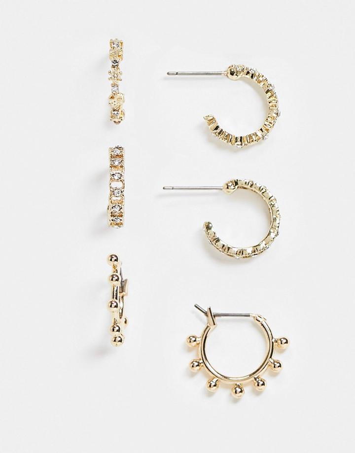 Pieces 3 Pack Hoops In Gold