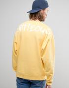 Asos Oversized Sweatshirt With Back Print - Yellow