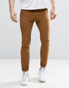 New Look Skinny Fit Chinos In Tan - Tan