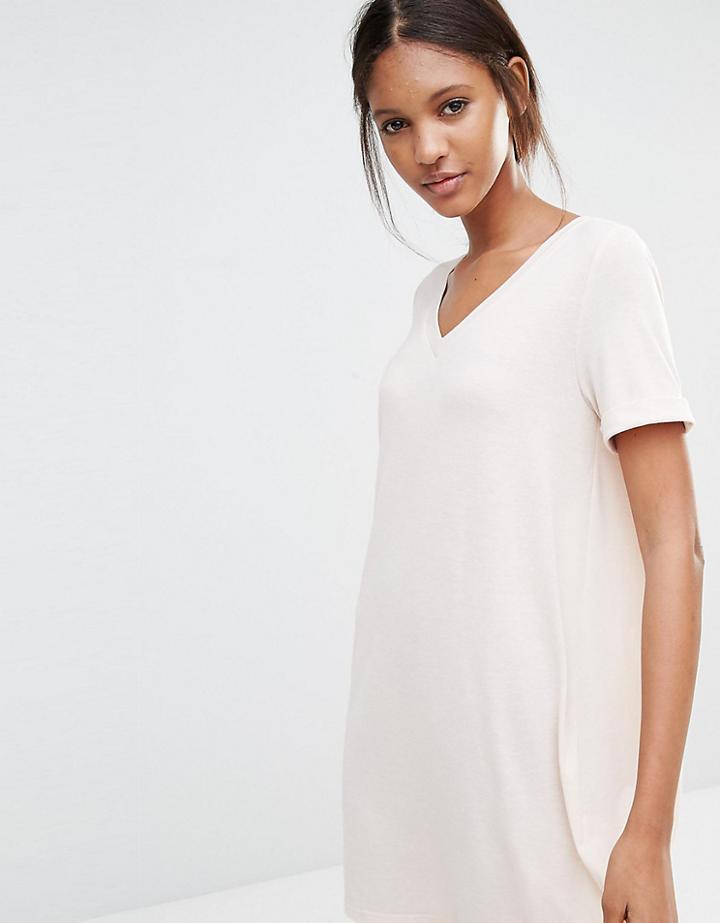 One Day Tall Oversize T-shirt Dress - Beige