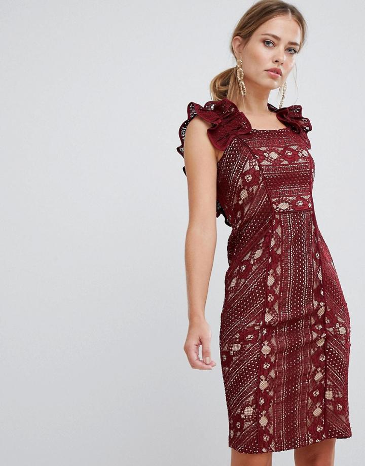 Coast Lace Shift Dress - Red