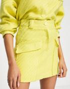 River Island Utility Boucle Mini Skirt In Yellow - Part Of A Set