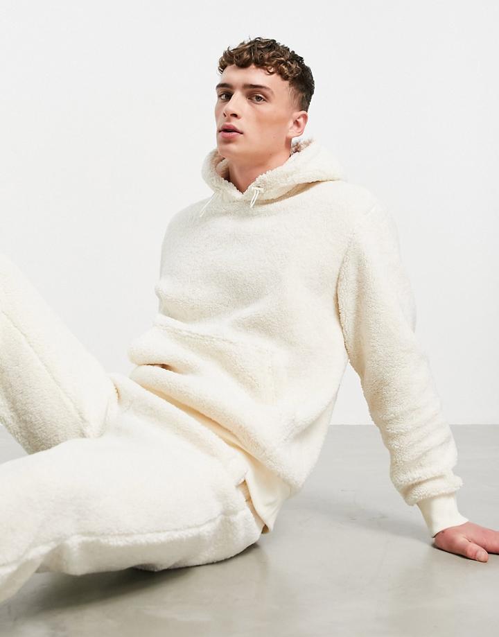 Topman Fleece Hoodie In Stone - Part Of A Set-neutral
