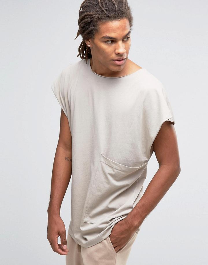 Granted Oversized Sleeveless T-shirt - Gray