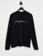 Asos Dark Future Long Sleeve T-shirt In Black With Chest Logo Print