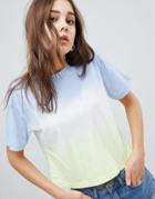 Asos Design T-shirt In Dip Dye - Multi