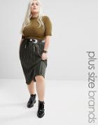 Alice & You Plisse Midi Skirt - Green