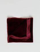 Asos Velour Pocket Square In Burgundy - Red