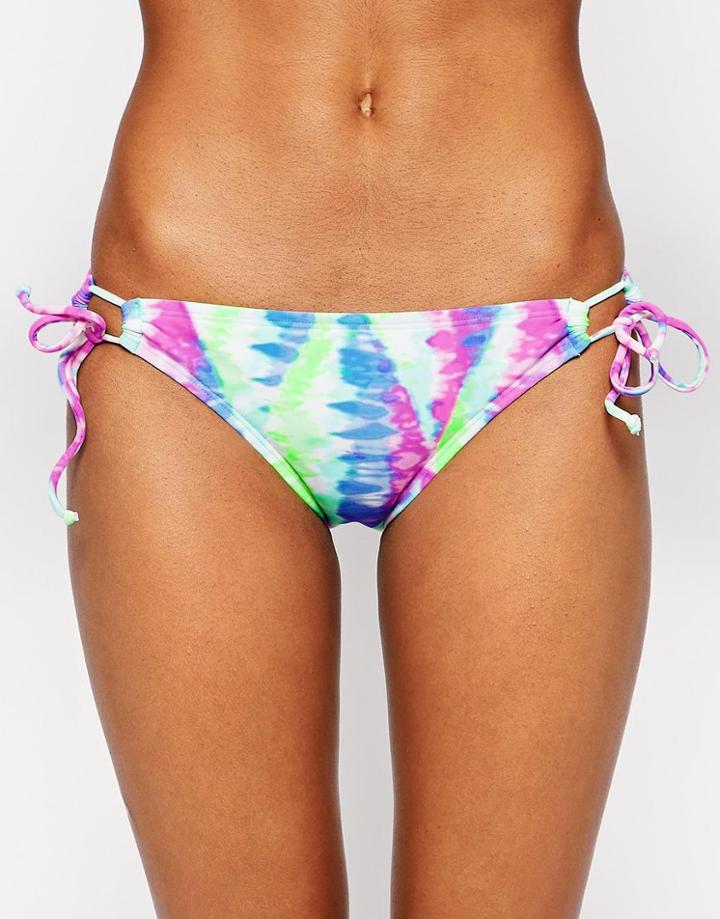 Bikini Lab Tie Dye Adjustable Tie Side Bikini Bottoms - Ocean