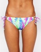 Bikini Lab Tie Dye Adjustable Tie Side Bikini Bottoms - Ocean