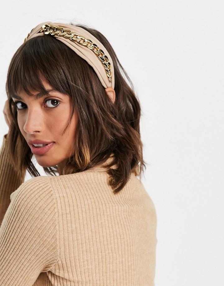 Southbeach Knotted Chain Headband-gold