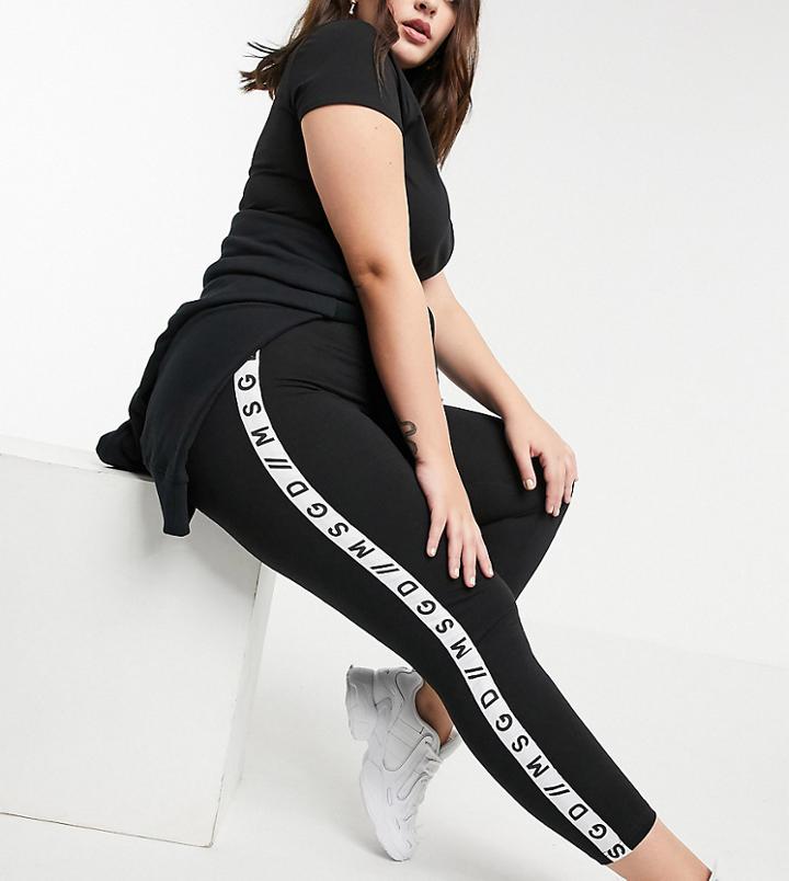 Missguided Plus Lounge Leggings In Black