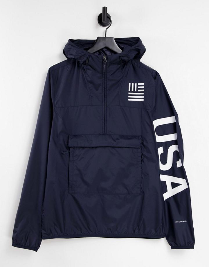 The North Face International Collection Pullover Anorak Jacket In Navy