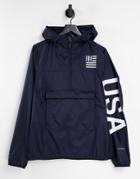 The North Face International Collection Pullover Anorak Jacket In Navy