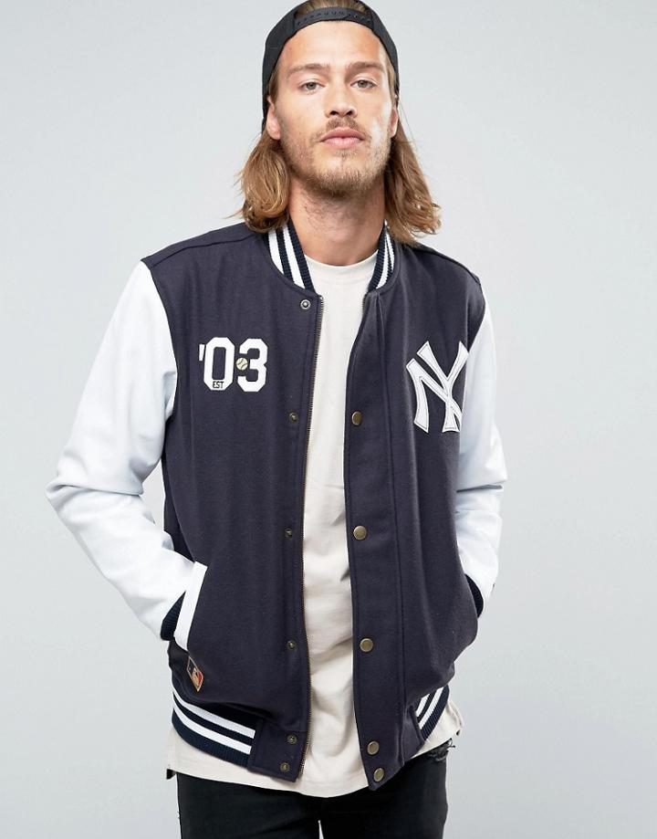 New Era Yankees Wool Bomber Jacket - Navy