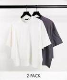 Asos Design 2 Pack Cotton Blend Oversized T-shirt In Multi