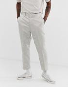 Asos Design Tapered Suit Pants In Silver Jacquard - Silver