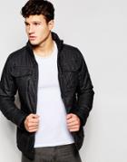Threadbare Wax Coated Four Pocket Jacket - Black