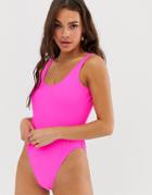 Brave Soul Scoop Back Swimsuit-pink