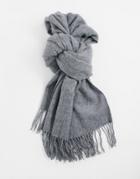 Allsaints Heavy Wool Blanket Scarf In Gray Heather-grey