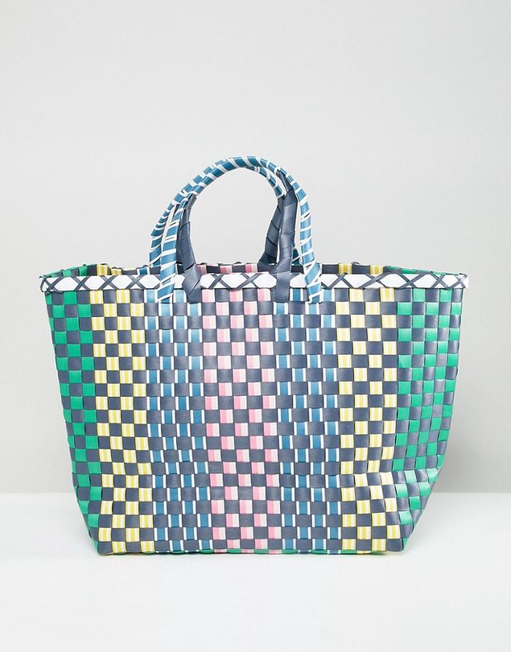 Stradivarius Multi Woven Large Bag - Multi